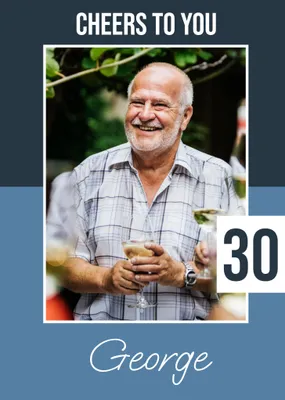 Cheers To You Bold 60th Birthday Photo Upload Card