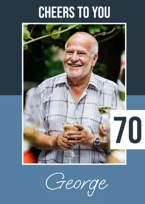 Cheers To You Bold 60th Birthday Photo Upload Card