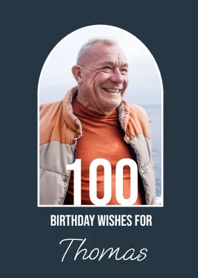 50th Birthday Wishes Bold Arch Frame Photo Upload Card