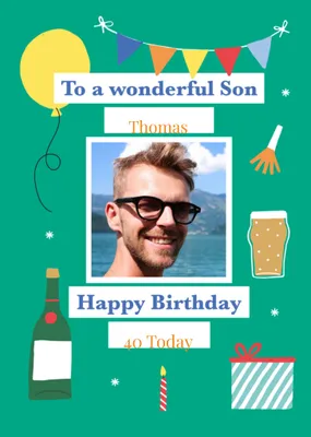 Helen Butler Photo Upload Fun Son Birthday Card