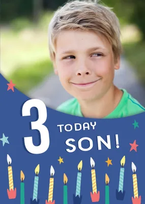 Modern Illustrated Photo upload 2nd Birthday Card