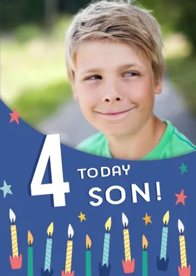 Modern Illustrated Photo upload 2nd Birthday Card