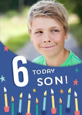 Modern Illustrated Photo upload 2nd Birthday Card