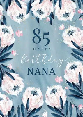 Hotchpotch Illustrated Milestone Floral Birthday Grandmother Nana Card
