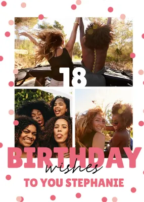 Modern Bold Photo Upload 16th Birthday Wishes Card