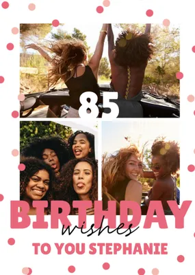 Modern Bold Photo Upload 16th Birthday Wishes Card