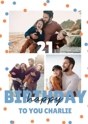 Modern Bold Confetti Photo Upload 40th Birthday Card