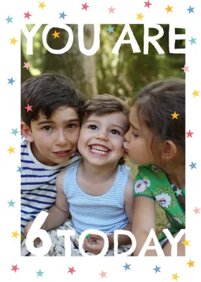 Fun Confetti Stars 3 Today Photo Upload Birthday Card