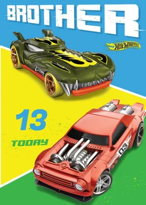 Hot Wheels Brother Age 9 Today Birthday Card