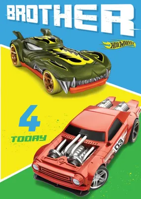 Hot Wheels Brother Age 9 Today Birthday Card