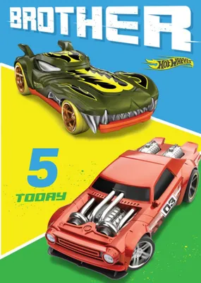 Hot Wheels Brother Age 9 Today Birthday Card