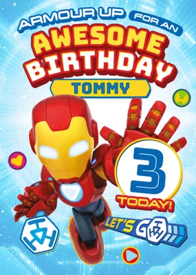 Iron Man And His Awesome Friends 3 Today Birthday Card
