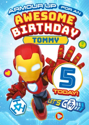 Iron Man And His Awesome Friends 3 Today Birthday Card