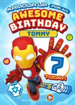 Iron Man And His Awesome Friends 3 Today Birthday Card