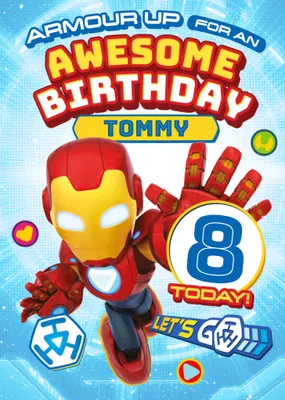 Iron Man And His Awesome Friends 3 Today Birthday Card