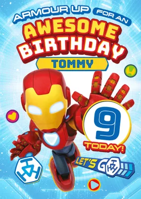 Iron Man And His Awesome Friends 3 Today Birthday Card