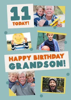 Grandson's Photo Upload Birthday Card