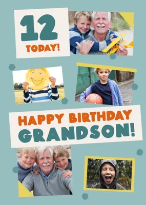 Grandson's Photo Upload Birthday Card