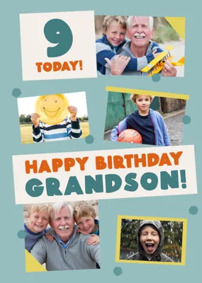 Grandson's Photo Upload Birthday Card