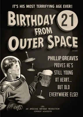 Film Noir Birthday From Outter Space Birthday Card