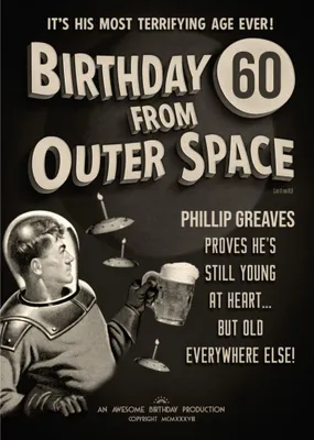 Film Noir Birthday From Outter Space Birthday Card