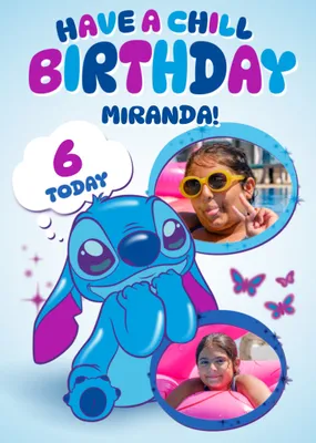 Disney Lilo And Stitch Photo Upload Birthday Card