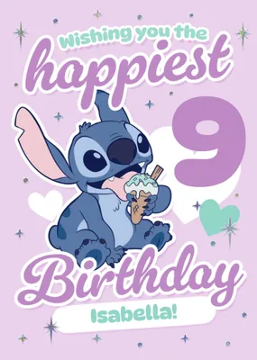 Disney Lilo And Stitch Illustrated Happiest Birthday Card