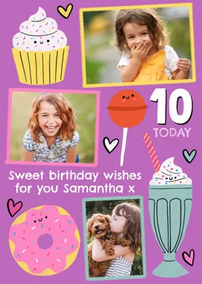 Lisa Barlow Designs 10 Today Sweet Birthday Wishes Illustrated Photo Upload Birthday Card