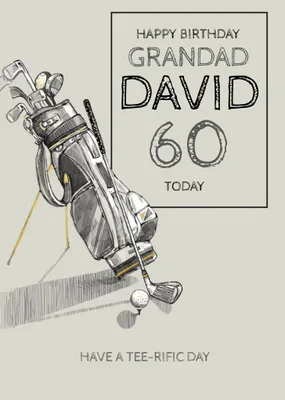 Golf Themed Happy 50th Birthday Grandad Card