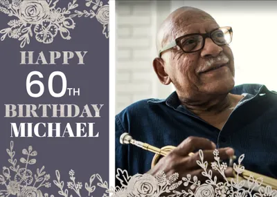 60th Birthday Photo Upload Card