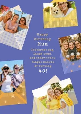 Celebrate Big Laugh Loud Photo Upload Mum 40th Birthday Card