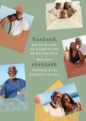You're My Rock Photo Upload Husband 60th Birthday Card