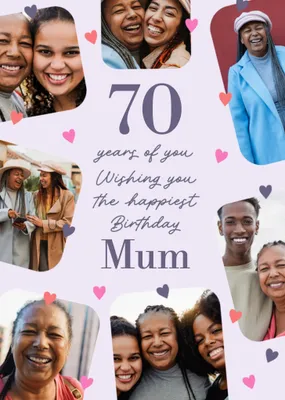 70 Years Of You Photo Upload Mum Birthday Card
