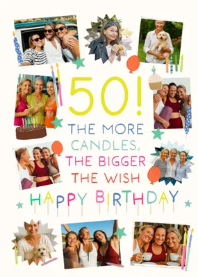 More Candles Photo Upload 50th Birthday Card