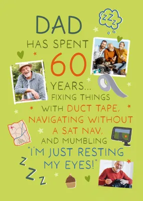 Fixing Things With Duct Tape Photo Upload Dad 60th Birthday Card