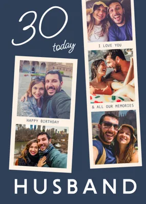 Husband Photo Upload 30 Today Birthday Card