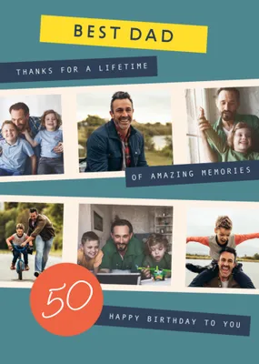 Best Dad Photo Upload 50th Birthday Card