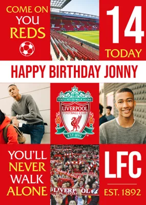 Liverpool FC Photo Upload Birthday Card