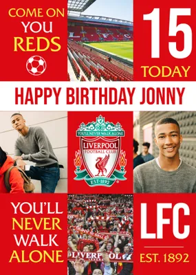 Liverpool FC Photo Upload Birthday Card