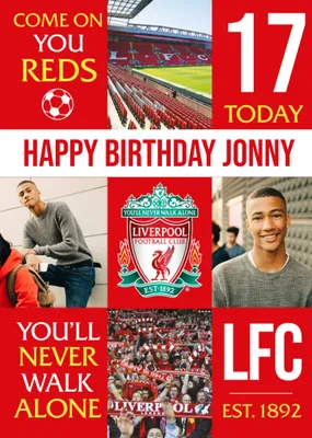 Liverpool FC Photo Upload Birthday Card