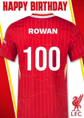 No 18 Liverpool Jersey Happy Birthday Card