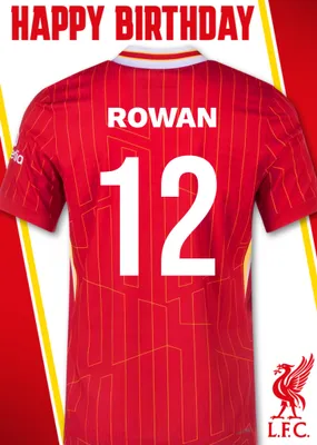 No 18 Liverpool Jersey Happy Birthday Card