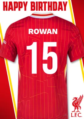 No 18 Liverpool Jersey Happy Birthday Card