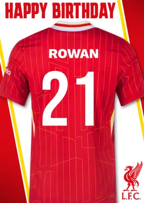No 18 Liverpool Jersey Happy Birthday Card