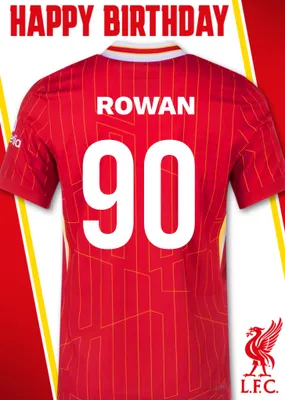 No 18 Liverpool Jersey Happy Birthday Card