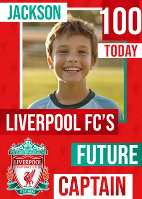 Future Captain Liverpool FC Photo Upload Birthday Card