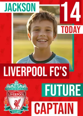Future Captain Liverpool FC Photo Upload Birthday Card