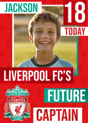Future Captain Liverpool FC Photo Upload Birthday Card