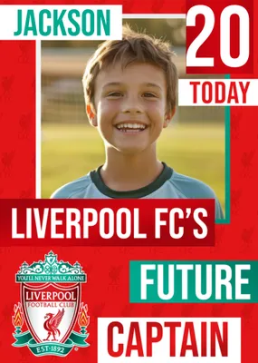 Future Captain Liverpool FC Photo Upload Birthday Card