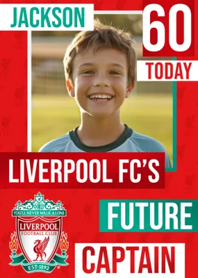 Future Captain Liverpool FC Photo Upload Birthday Card